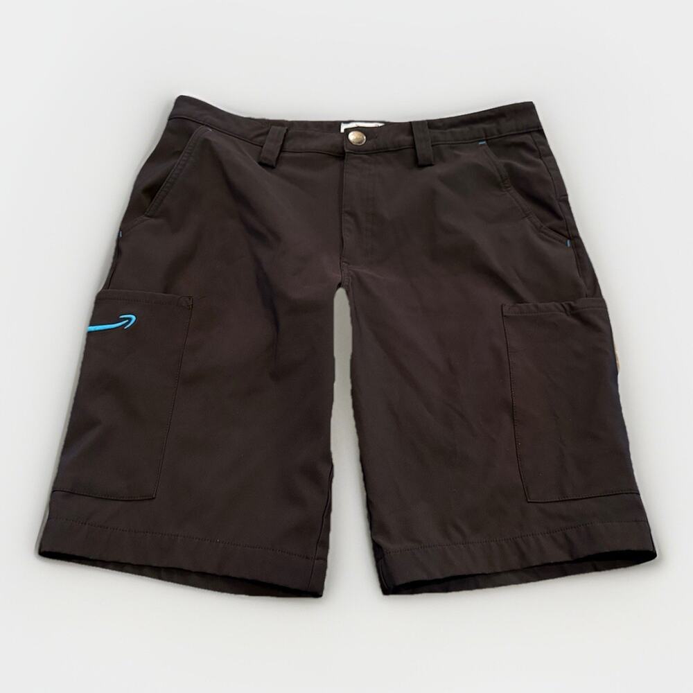 Luly Yang Amazon Mens Black Performance Uniform Cargo Stretch Shorts M 32-34